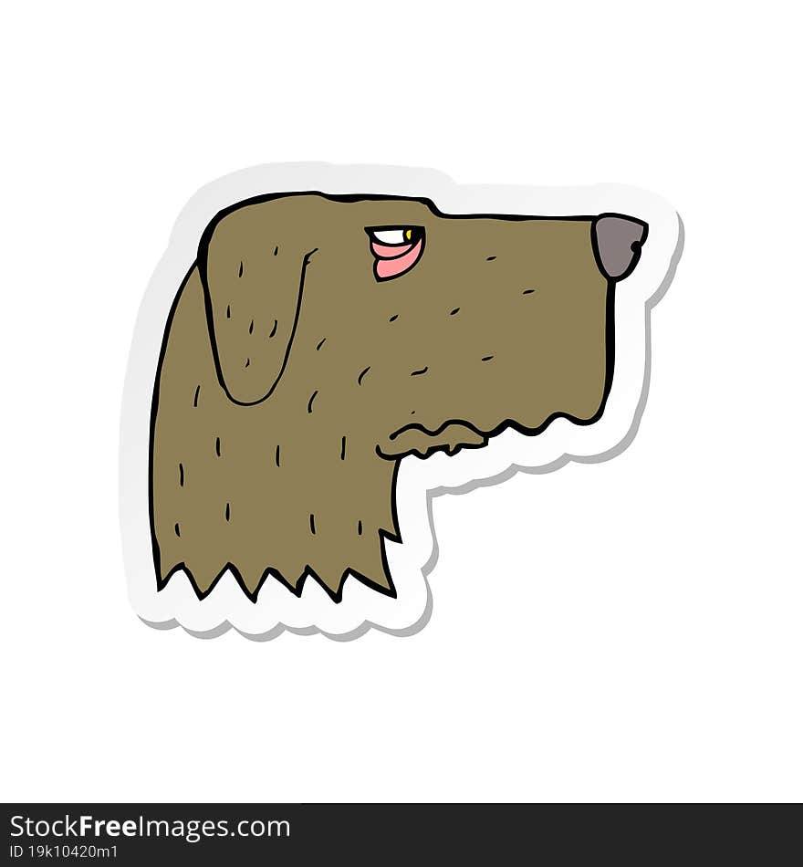 sticker of a cartoon dog