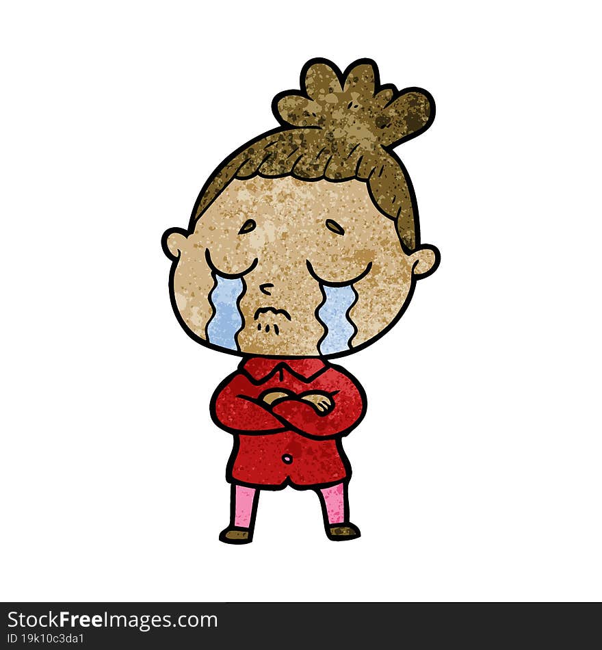 cartoon crying woman. cartoon crying woman