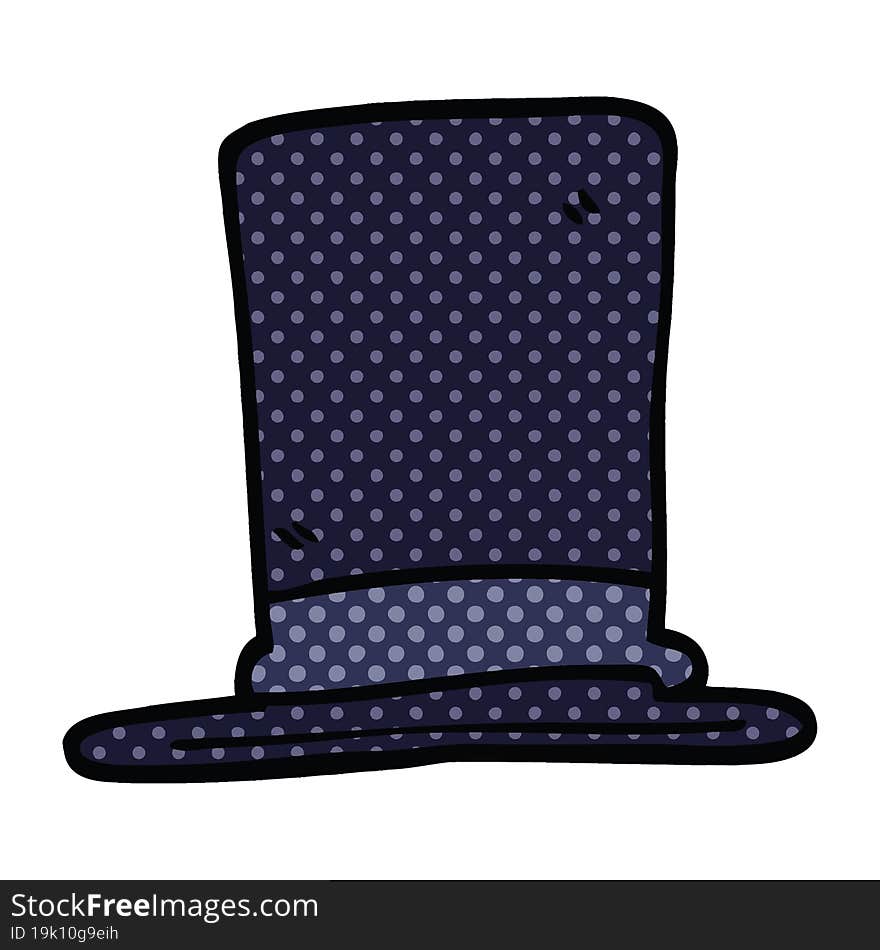 comic book style cartoon top hat