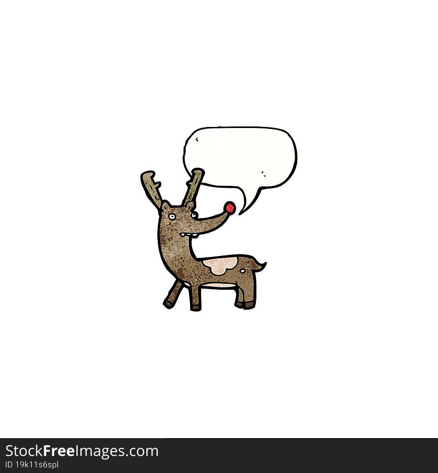 cartoon reindeer with speech bubble