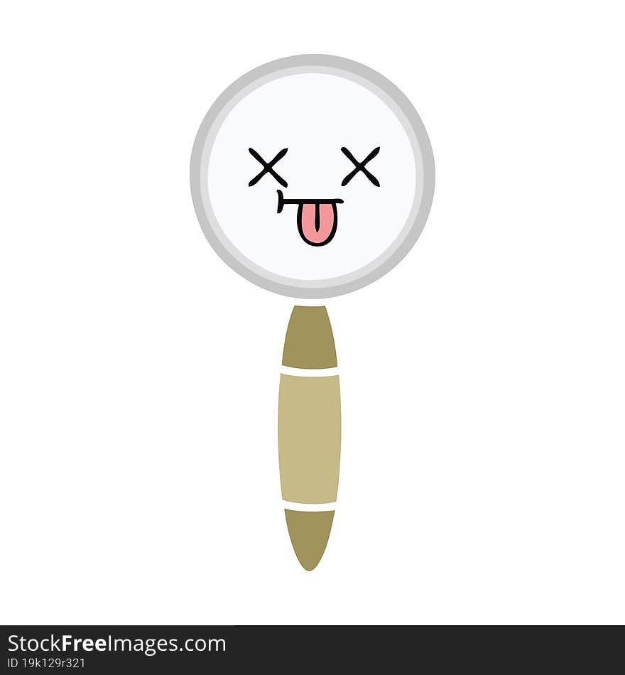 Flat Color Retro Cartoon Magnifying Glass