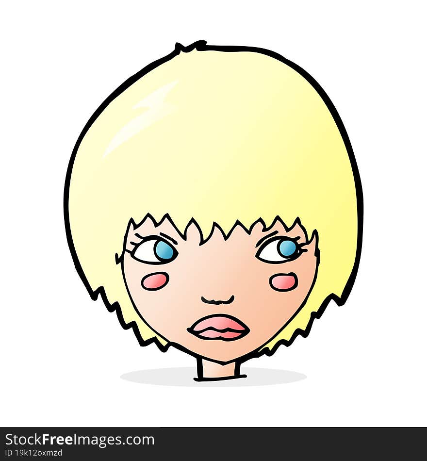 Cartoon Unhappy Girl