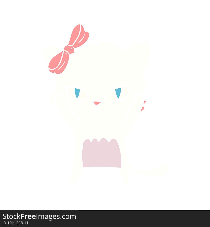 cute flat color style cartoon cat