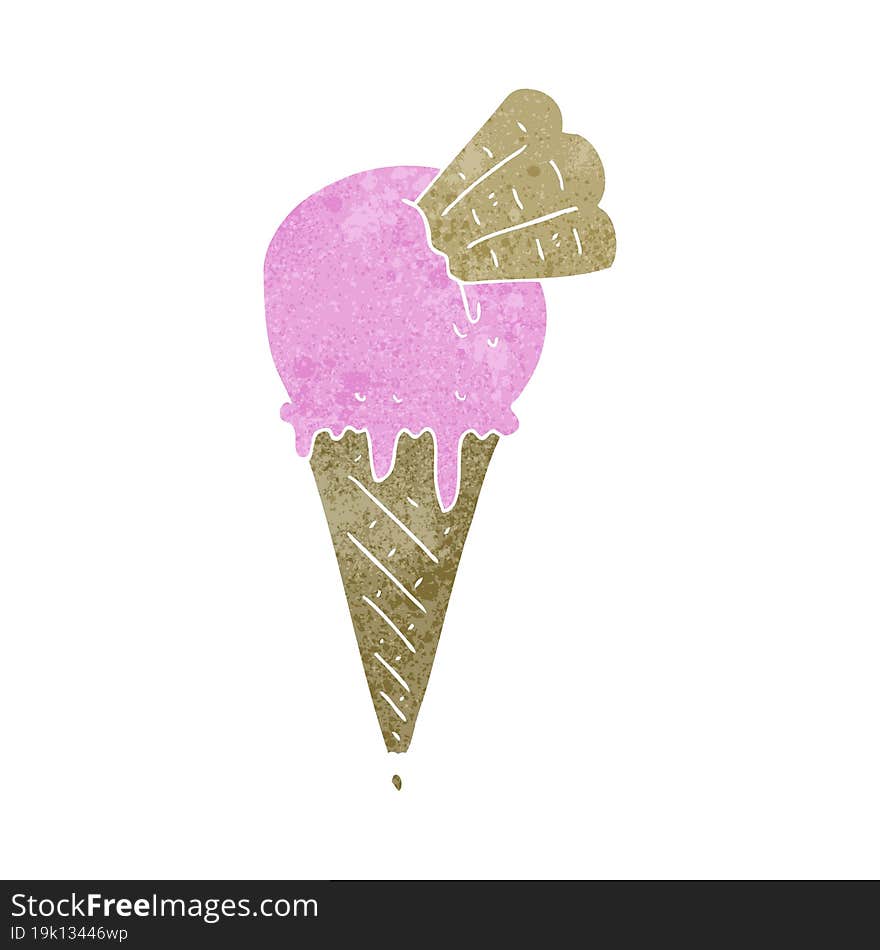 retro cartoon ice cream cone