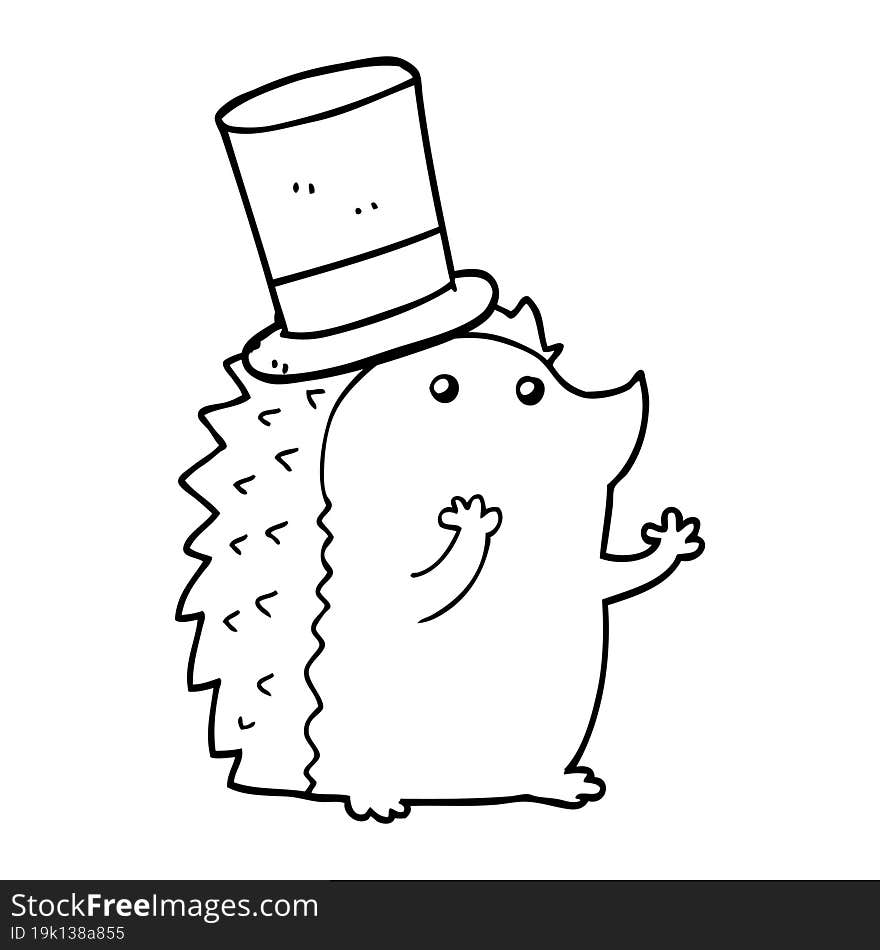 Cartoon Hedgehog Wearing Hat