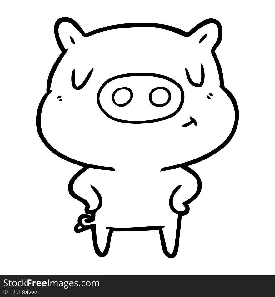 cartoon content pig. cartoon content pig