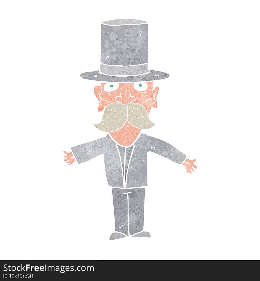 Cartoon Man Wearing Top Hat