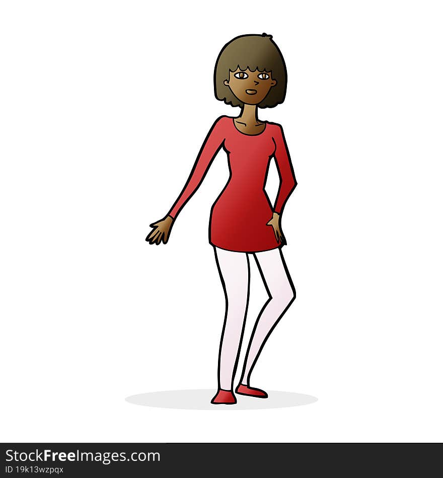 Cartoon Woman In Dress