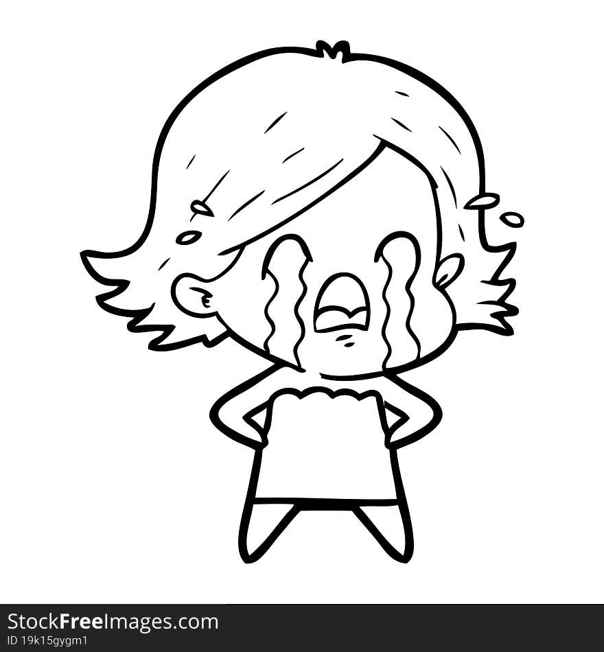 cartoon woman crying. cartoon woman crying