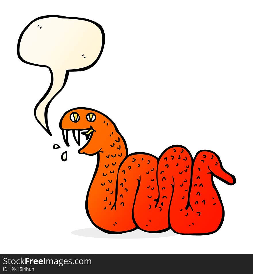 cartoon snake with speech bubble