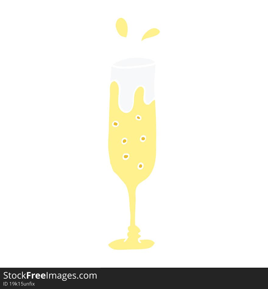 cartoon doodle glass of champagne