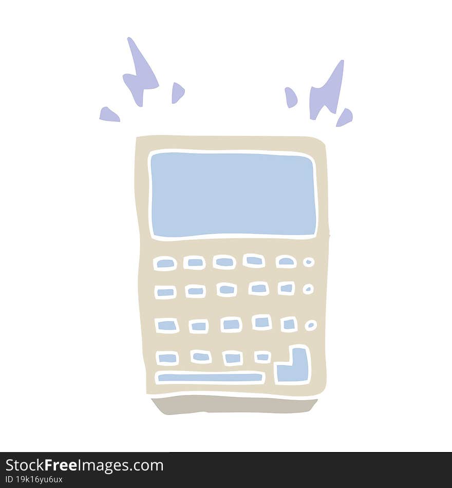 Flat Color Style Cartoon Calculator