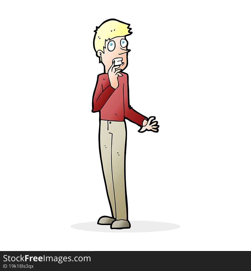 cartoon worried man