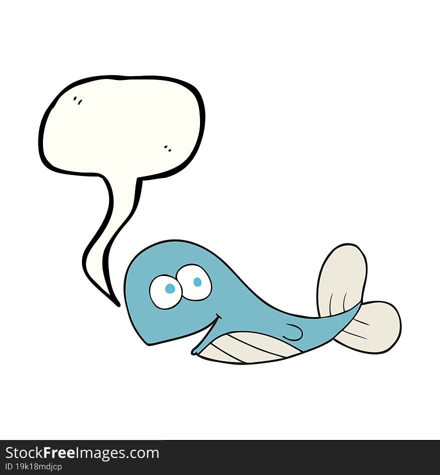 freehand drawn speech bubble cartoon whale