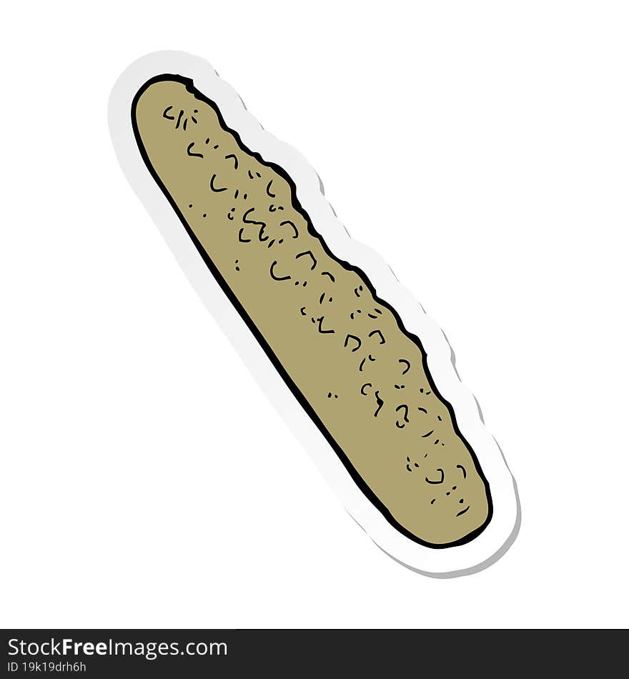 Sticker Of A Cartoon Baguette