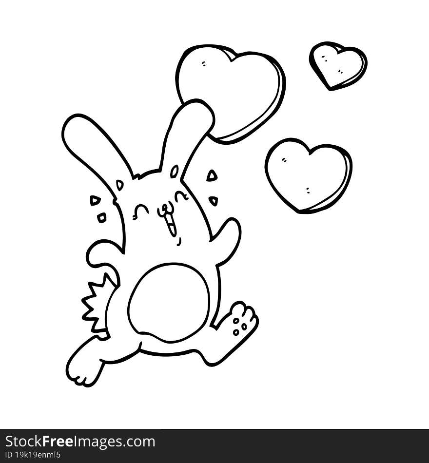 cartoon rabbit in love