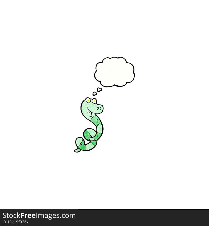 cartoon snake with thought bubble