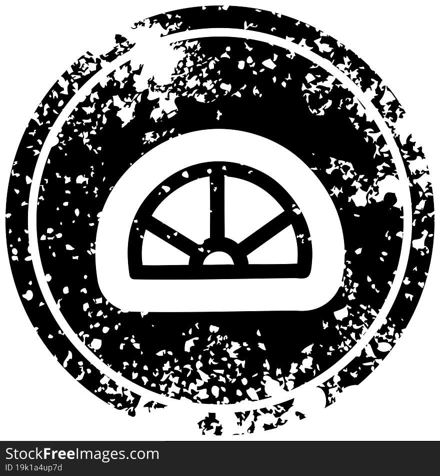 protractor math equipment distressed icon