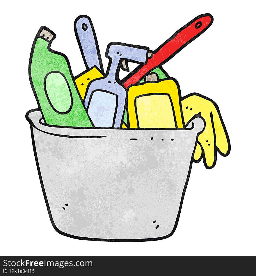 cleaning products textured cartoon