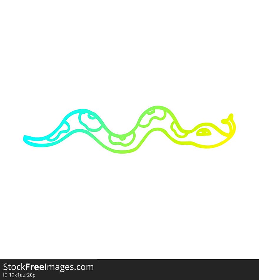 cold gradient line drawing cartoon snake