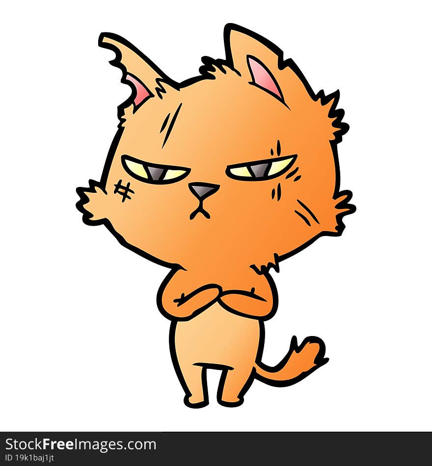 tough cartoon cat. tough cartoon cat