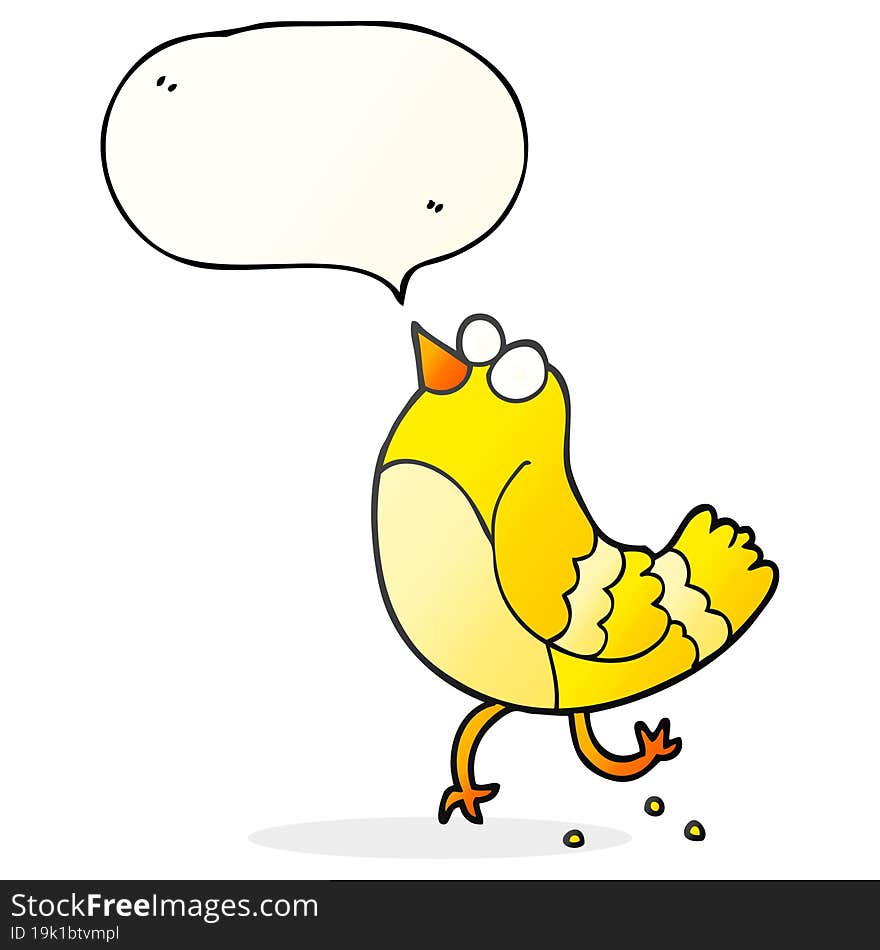 freehand drawn speech bubble cartoon bird