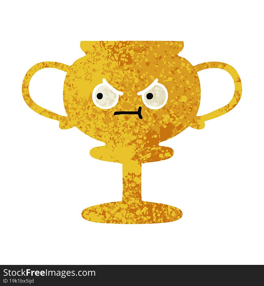 Retro Illustration Style Cartoon Trophy