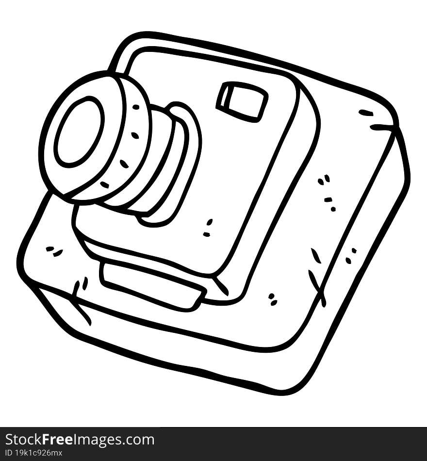 black and white cartoon old camera