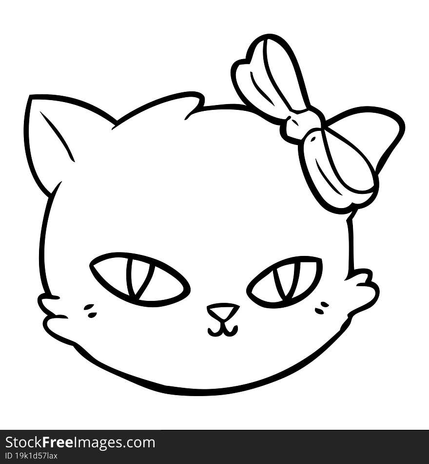 cartoon cat wearing bow. cartoon cat wearing bow