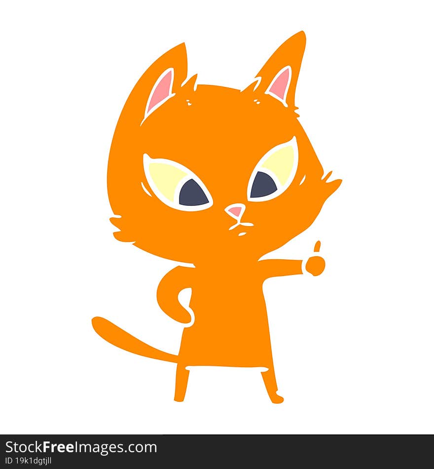 confused flat color style cartoon cat