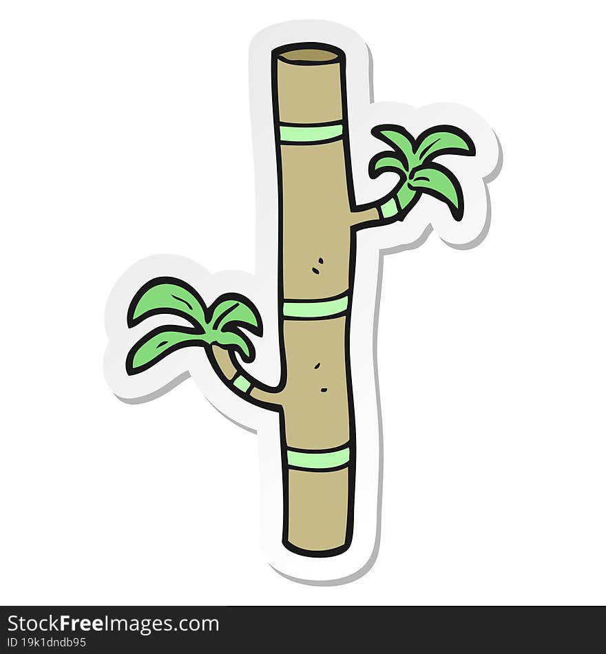 sticker of a cartoon bamboo