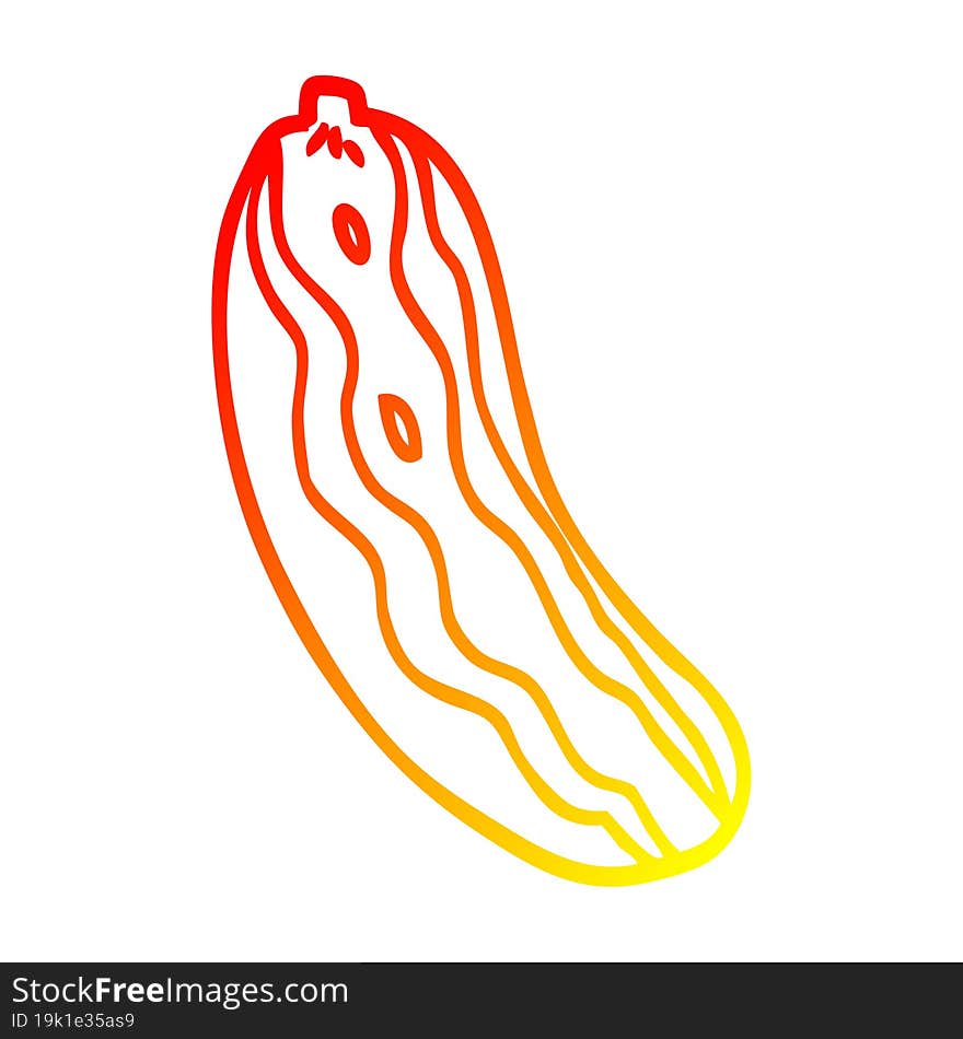 Warm Gradient Line Drawing Cartoon Marrow Plant