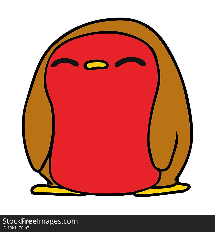 cartoon cute kawaii red robin