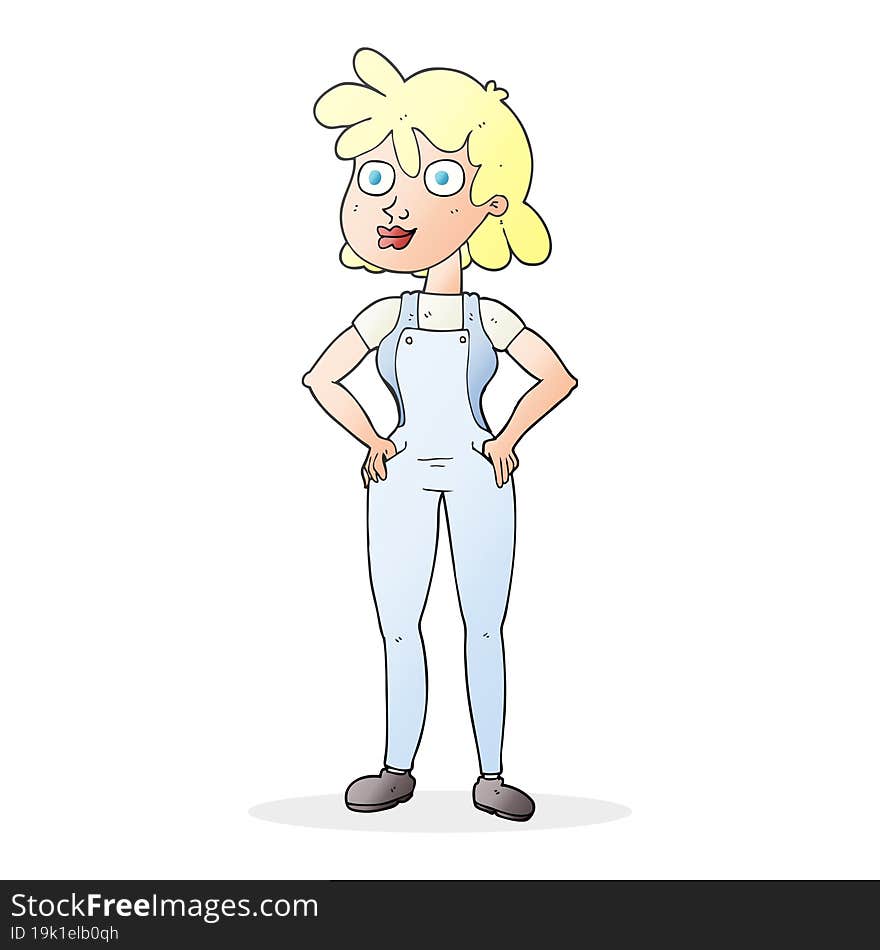 cartoon farmer girl