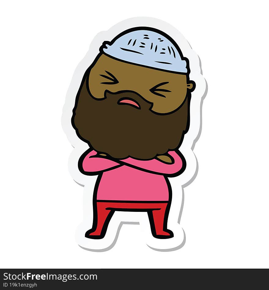 sticker of a cartoon man with beard