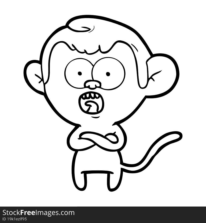 cartoon shocked monkey. cartoon shocked monkey