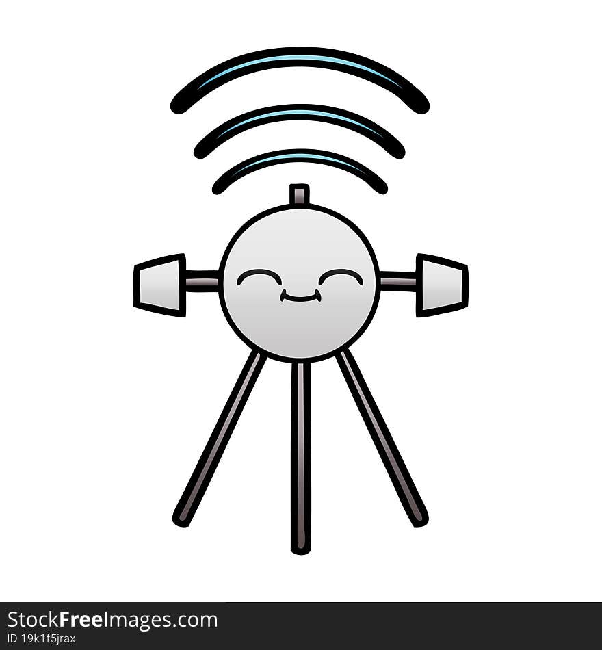 gradient shaded cartoon satellite