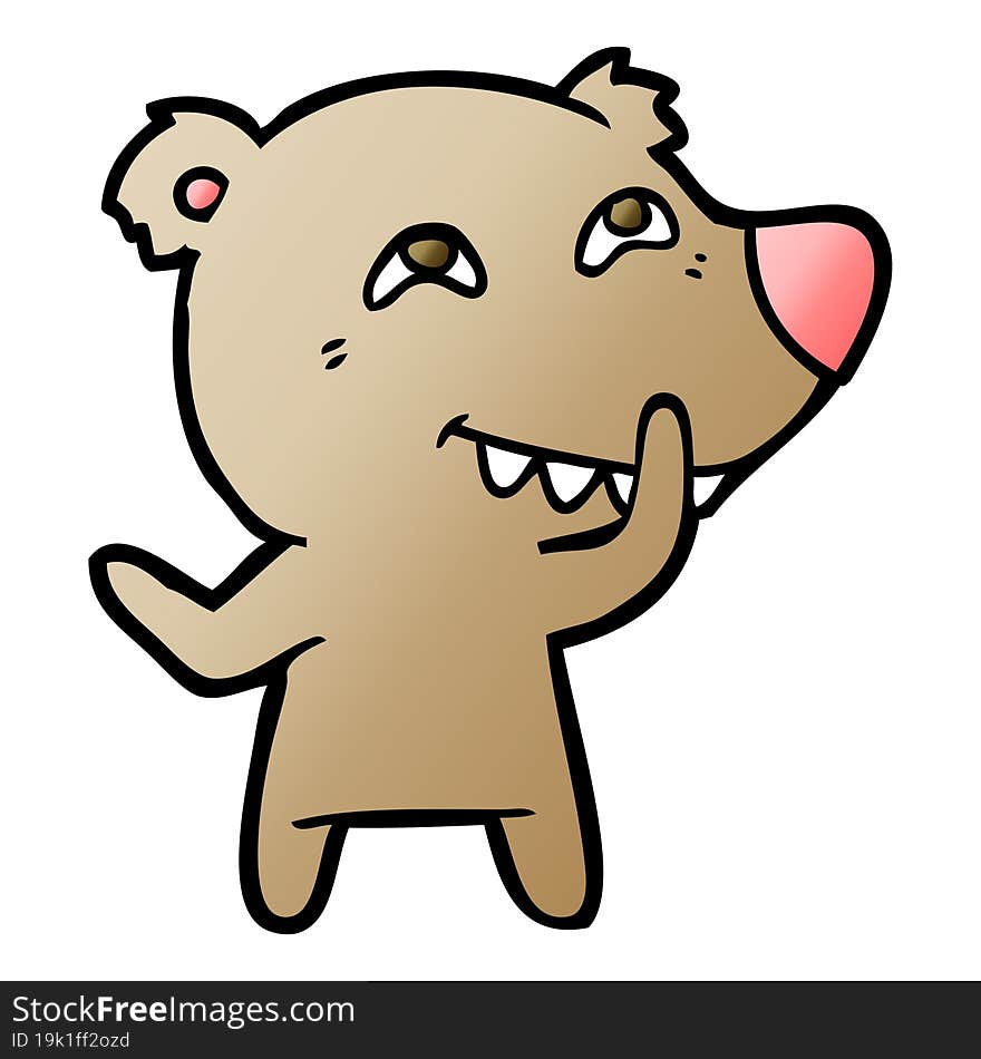 cartoon bear showing teeth. cartoon bear showing teeth