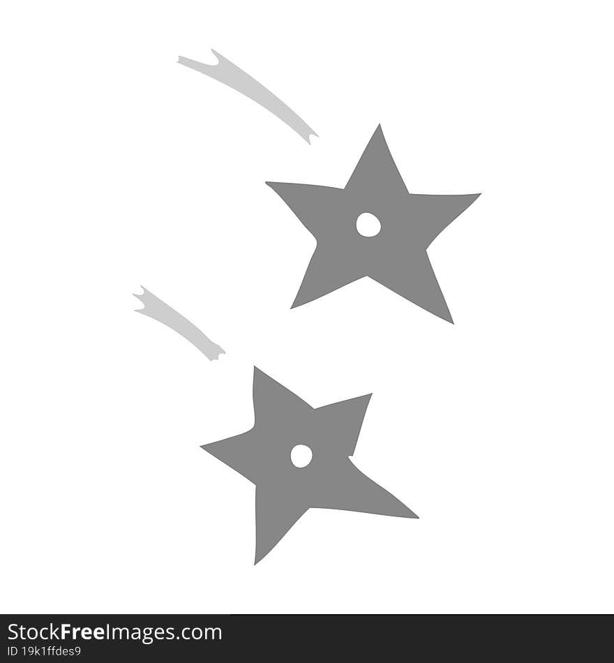 cartoon doodle of ninja throwing stars