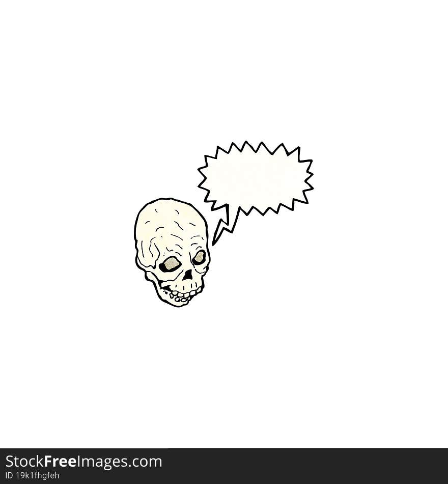 cartoon shrieking skull