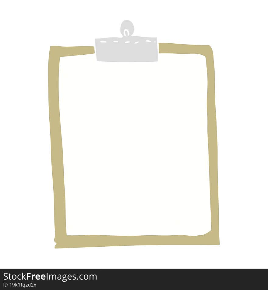 Flat Color Illustration Of A Cartoon Clipboard