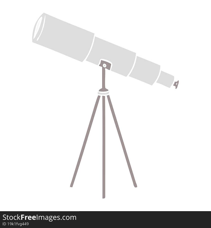 Flat Color Style Cartoon Telescope