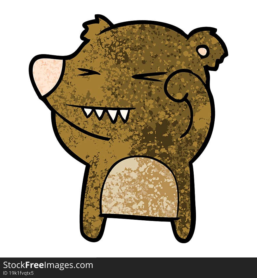 angry bear cartoon. angry bear cartoon