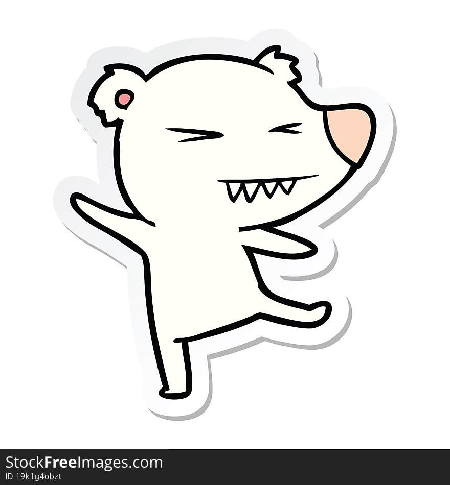 Sticker Of A Dancing Polar Bear Cartoon