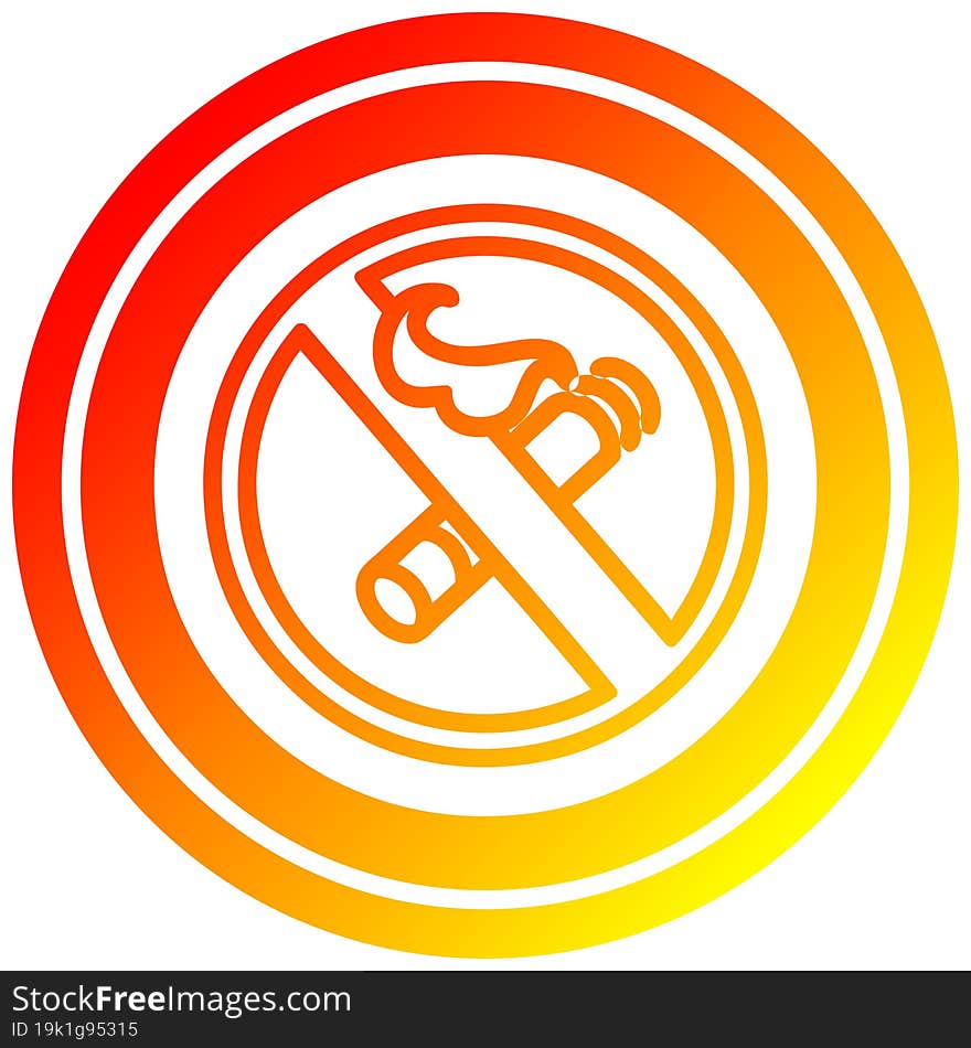 no smoking circular in hot gradient spectrum