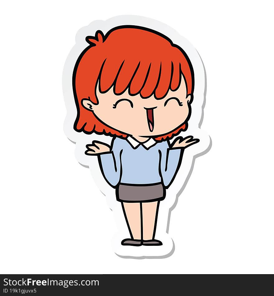 sticker of a cartoon woman