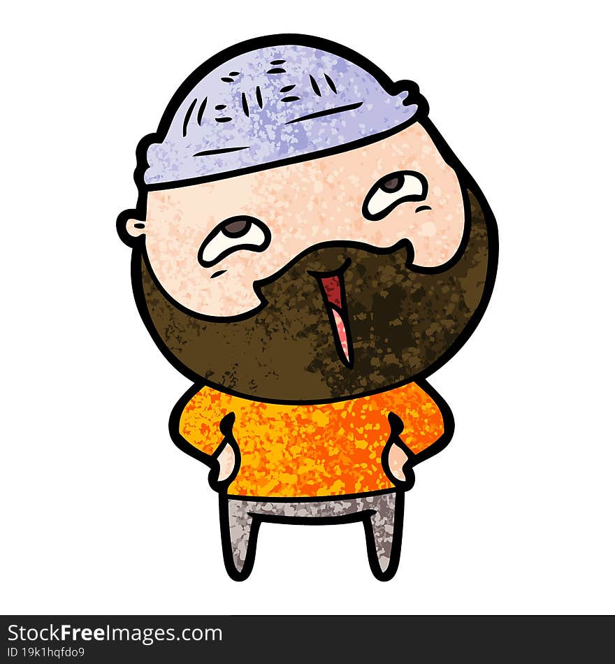 cartoon happy bearded man. cartoon happy bearded man