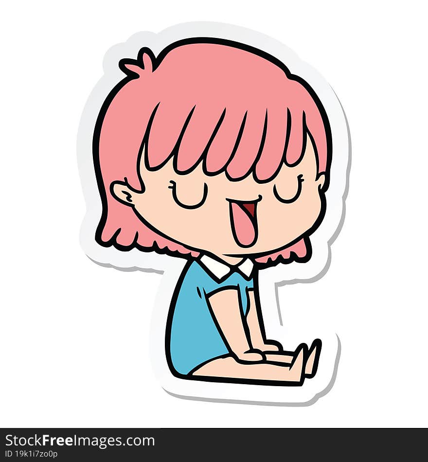 sticker of a cartoon woman