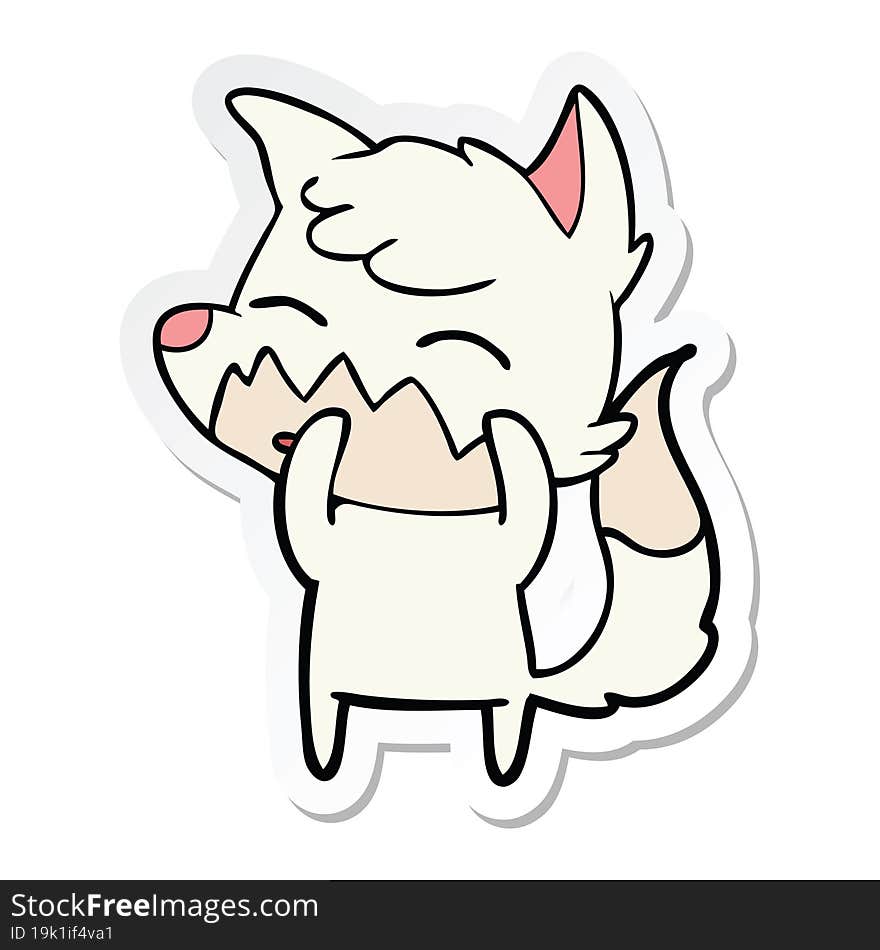 Sticker Of A Cartoon Fox