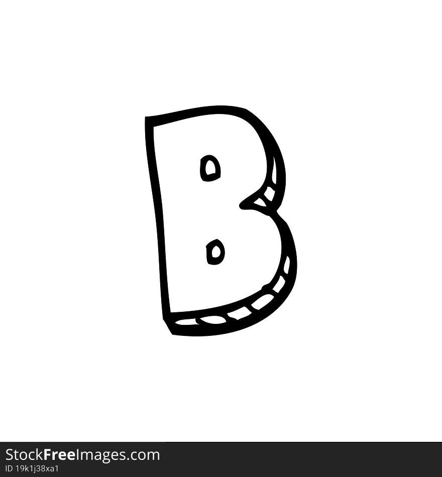 line drawing cartoon letter b